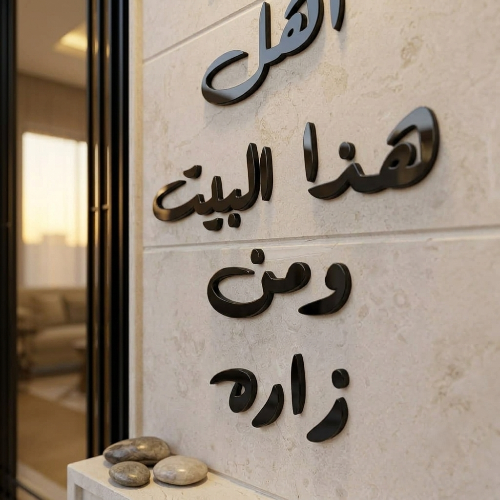 Dua for Home Blessing Acrylic Wall Art - "اللهم أسعد أهل هذا البيت ومن زاره" Global Wall Art