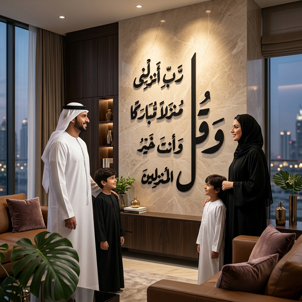 Dua for Home Blessing Acrylic Wall Art - "و قل رب انزلنى منزلا مباركا" Global Wall Art