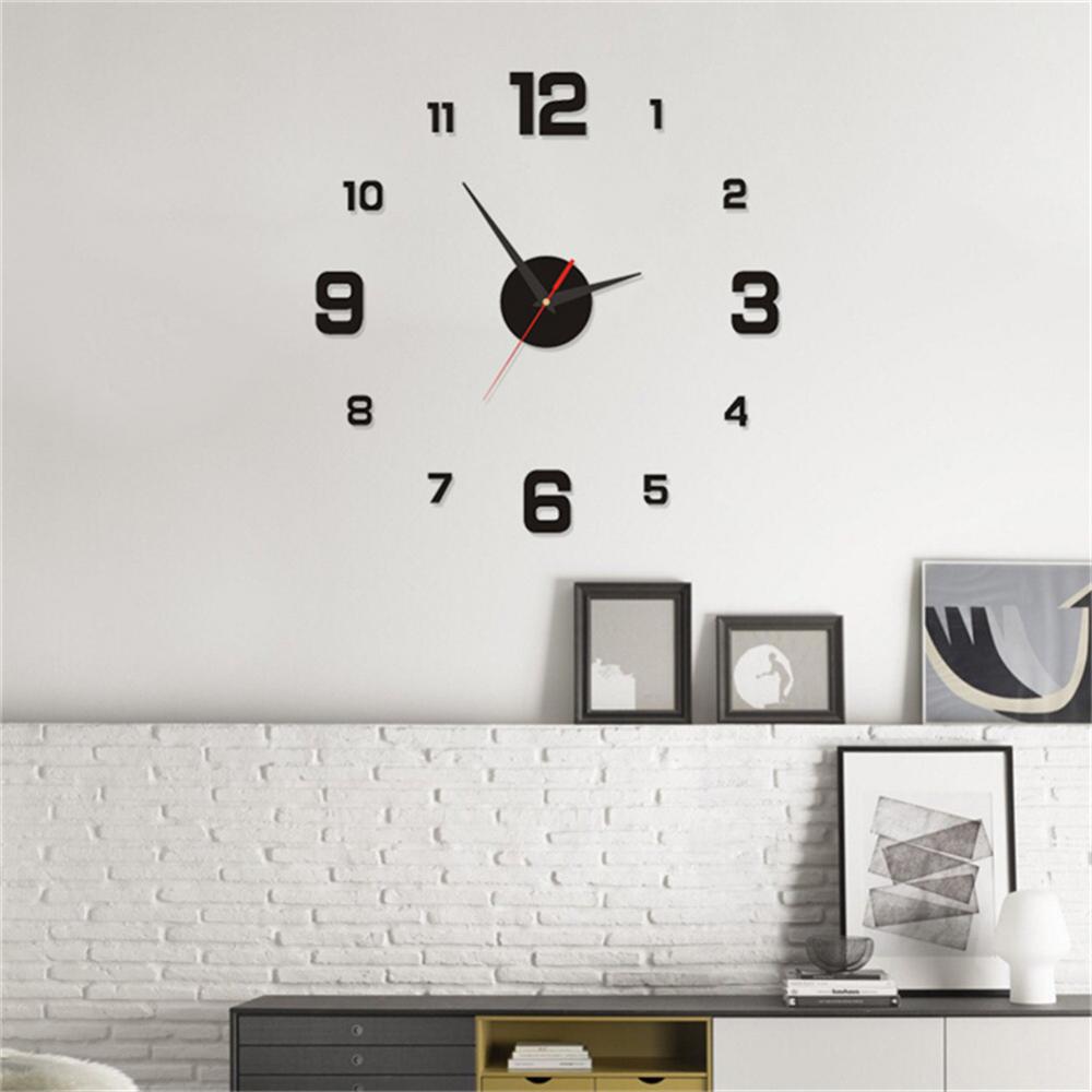 3D DIY Acrylic Black Wall Clock for Home & Office - Global Wall Art