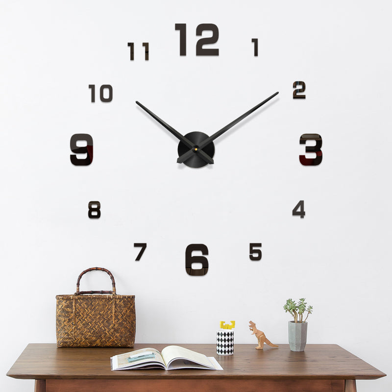 3D DIY Acrylic Black Wall Clock for Home & Office - Global Wall Art