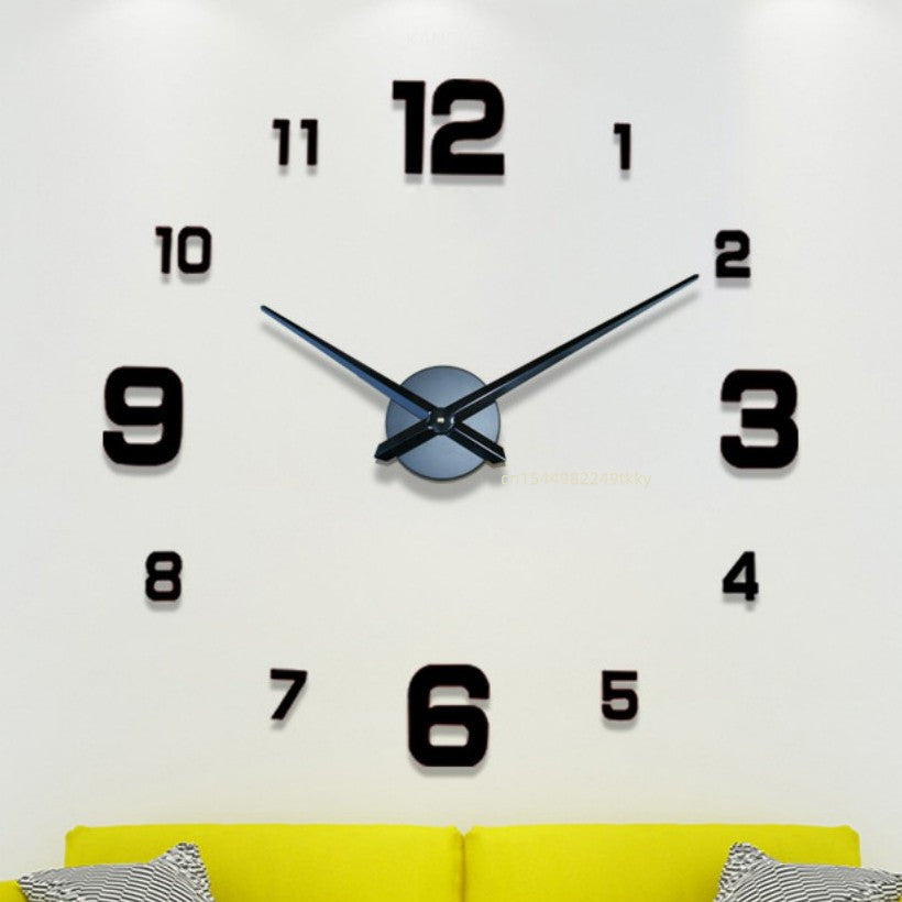 3D DIY Acrylic Black Wall Clock for Home & Office - Global Wall Art
