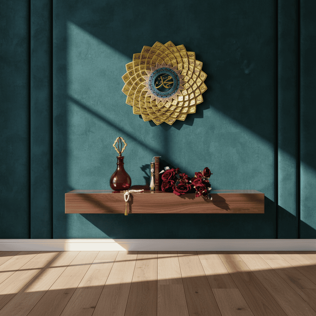3D Gold Metal 99 Names of Prophet Muhammad (Asma un Nabi) Islamic Wall Art - Global Wall Art