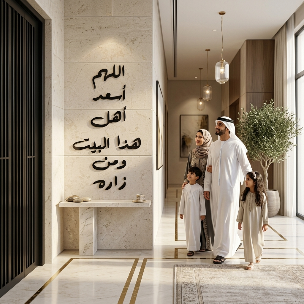 Dua for Home Blessing Acrylic Wall Art - "اللهم أسعد أهل هذا البيت ومن زاره" Global Wall Art