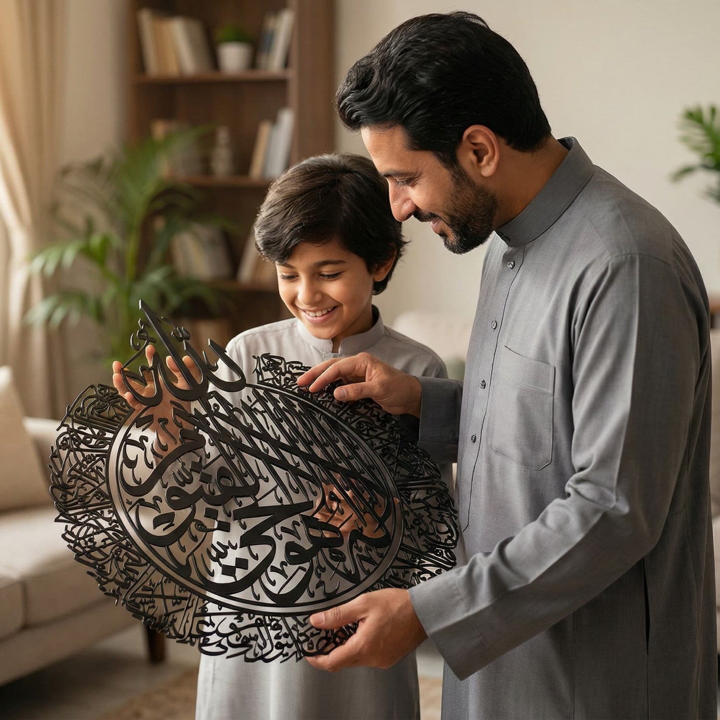 Ayatul Kursi Steel Metal Islamic Wall Art - Multicolor - Global Wall Art