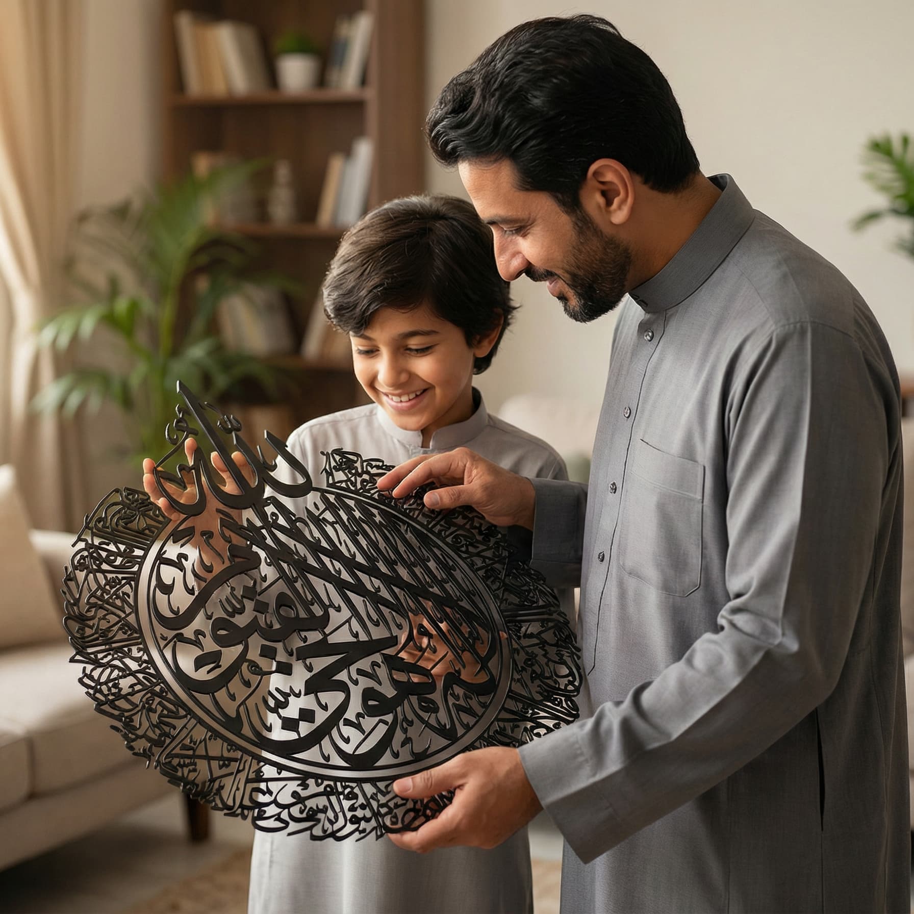 Ayatul Kursi Steel Metal Islamic Wall Art - Multicolor - Global Wall Art