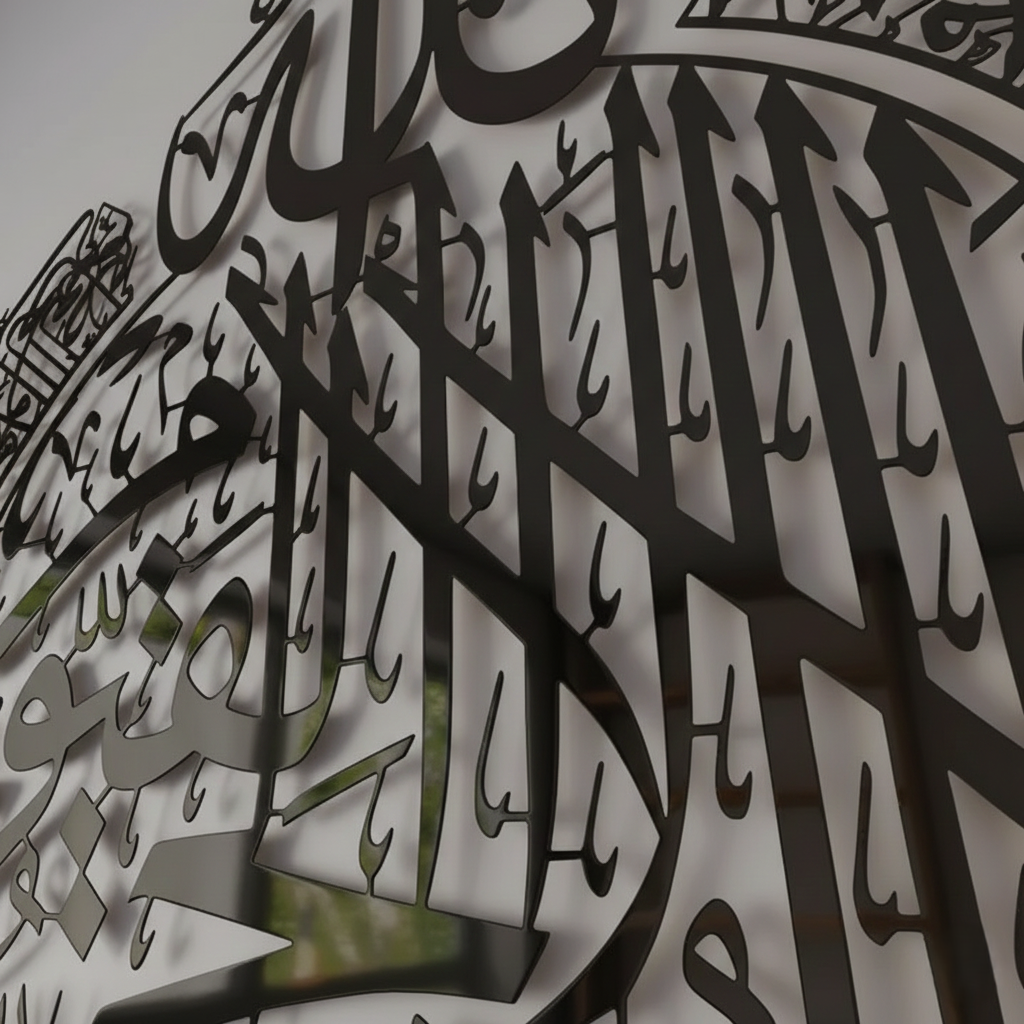 Ayatul Kursi Steel Metal Islamic Wall Art - Multicolor - Global Wall Art