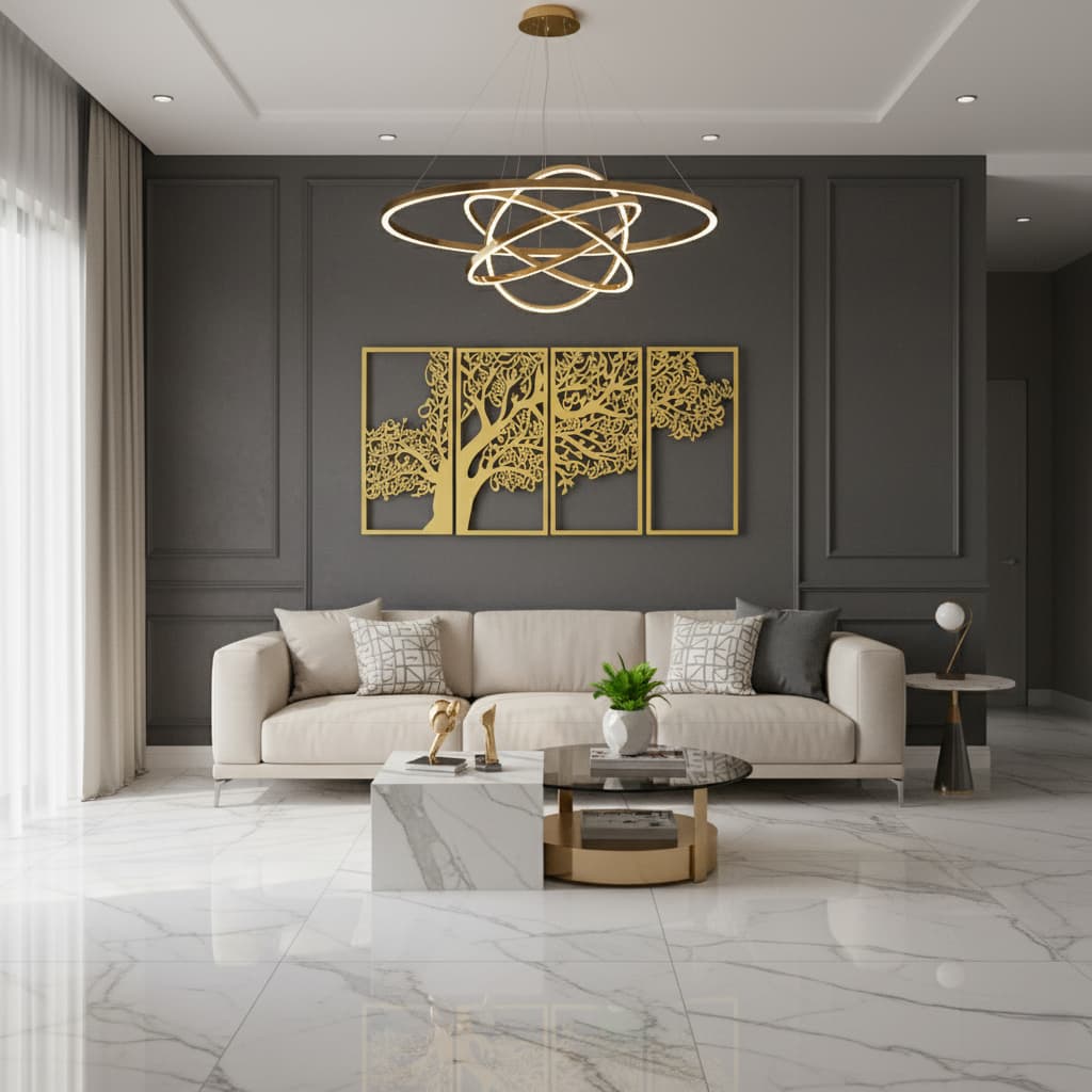 Metal Tree of Surahs (4 Quls) Islamic Wall Art - Set of 4 (Golden) - Global Wall Art