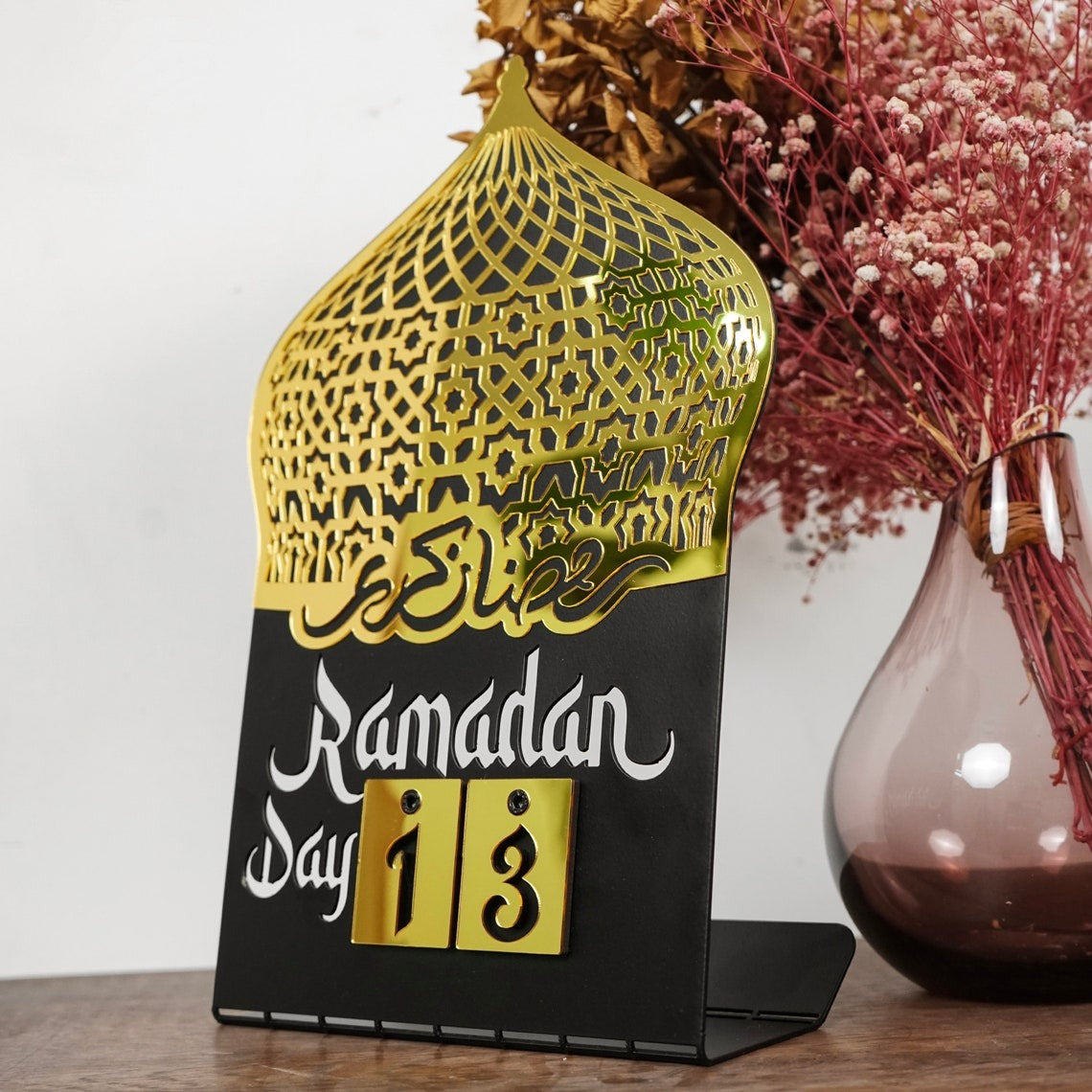 Ramadan Kareem Changeable Date Islamic Table Decor – Metal & Acrylic | Global Wall Art