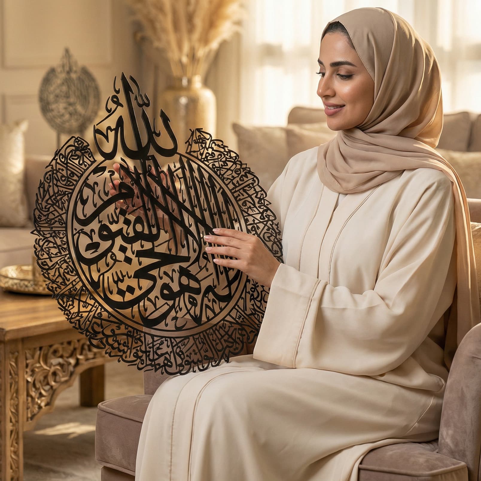 Ayatul Kursi Steel Metal Islamic Wall Art - Multicolor - Global Wall Art